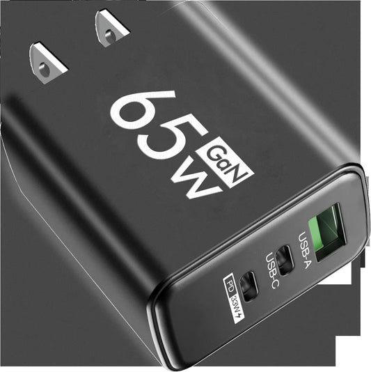 65W Gan USB C Charger 3 Ports Fast Charging Type C Phone Charger Adapter for Iphone 15 Samsung Xiaomi Huawei Quick Wall Charger